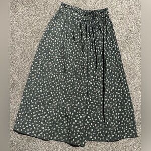 Floral Green Midi Skirt